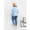 Dámska blúzka plus size svetlo-modrá RV-BZ-A-163.09 (Farba Svetlo-modrá, Veľkosť ONE SIZE)