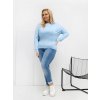 Dámska blúzka plus size svetlo-modrá RV-BZ-A-163.09 (Farba Svetlo-modrá, Veľkosť ONE SIZE)