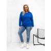 Dámska blúzka plus size kobaltovo-modrá RV-BZ-A-163.09 (Farba Kobaltovo-modrá, Veľkosť ONE SIZE)