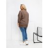 Dámska blúzka plus size tmavo-béžová RV-BZ-A1075.96 (Farba Tmavo-béžová, Veľkosť ONE SIZE)