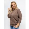 Dámska blúzka plus size tmavo-béžová RV-BZ-A1075.96 (Farba Tmavo-béžová, Veľkosť ONE SIZE)