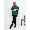 Dámska blúzka plus size tmavo-zelená RV-BZ-A1075.96 (Farba Tmavo-zelená, Veľkosť ONE SIZE)