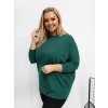 Dámska blúzka plus size tmavo-zelená RV-BZ-A1075.96 (Farba Tmavo-zelená, Veľkosť ONE SIZE)