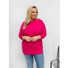 Dámska blúzka plus size fuksiovo-ružová RV-BZ-A1075.96 (Farba Fuksiovo-ružová, Veľkosť ONE SIZE)