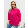 Dámska blúzka plus size fuksiovo-ružová RV-BZ-A1075.96 (Farba Fuksiovo-ružová, Veľkosť ONE SIZE)