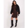 Dámske tmavo-hnede šaty basic kód produktu RV-SK-5131-1.18 (Farba Tmavo-hnedá, Veľkosť L/XL)