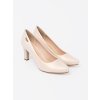 Béžové dámske lodičky na hrubom podpätku Sergio leone kod CCC -1- 1459-BE/PER (Veľkosť 36)