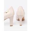 Béžové dámske lodičky na hrubom podpätku Sergio leone kod CCC -1- 1459-BE/PER (Veľkosť 36)