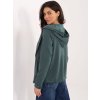 Dámska tmavo-zelená športová mikina s kapucňou D68450M01066D1 (Farba Tmavo-zelená, Veľkosť XXL)