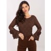 Dámska blúzka s čipkou hnedá IT-BZ-22122.85 (Farba Hnedá, Veľkosť ONE SIZE)