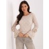 Dámska blúzka s čipkou svetlo-béžová IT-BZ-22122.85 (Farba Svetlo-béžová, Veľkosť ONE SIZE)