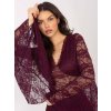 Dámska blúzka s čipkou bordová PM-BZ-SF193.72 (Farba Bordová, Veľkosť ONE SIZE)