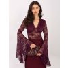 Dámska blúzka s čipkou bordová PM-BZ-SF193.72 (Farba Bordová, Veľkosť ONE SIZE)