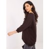 Dámska tmavo-hnedá športová mikina bez kapucne RV-BL-5676.09 (Farba Tmavo-hnedá, Veľkosť S/M)
