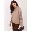 Dámska blúzka bez kapucne tmavo-béžová RV-BZ-A176.56 (Farba Tmavo-béžová, Veľkosť ONE SIZE)