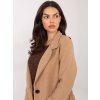 Dámsky kabát farba hnedá camel kód TW-PL-BI-5312A.85 : na temu obdobie Jeseň / zima (Farba Hnedá camel, Veľkosť S)