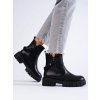 Čierne dámske členkové topánky workery na nízkej podrážke Sergio leone kod CCC -1- TR888B.PU (Veľkosť 36)