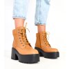 Dámske členkové topánky hnedé kód 6619 - GM 6619-2 CAMEL 38 - GM (Veľkosť 38)