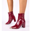 Dámske členkové topánky červené kód 579-3 - GM 579-3 WINE 38 - GM (Veľkosť 38)
