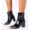 Dámske členkové topánky čierne kód 579-3 - GM 579-3 BLACK 38 - GM (Veľkosť 38)