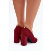 Semišové lodičky na podpätku sergio leone pb216 brodované / PB216 BORDO MIC (Veľkosť 36)