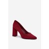 Semišové lodičky na podpätku sergio leone pb216 brodované / PB216 BORDO MIC (Veľkosť 36)