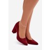 Semišové lodičky na podpätku sergio leone pb216 brodované / PB216 BORDO MIC (Veľkosť 36)