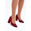 Semišové lodičky na podpätku sergio leone pb216 brodované / PB216 BORDO MIC (Veľkosť 36)