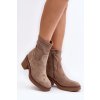 Dámské kotníčkové boty na podpatku béžové Argastis (Veľkosť 38)