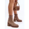 Dámské kotníčkové boty na podpatku béžové Argastis (Veľkosť 38)