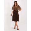 Dámske hnede šaty večerné kód produktu MI-SK-62464.27 (Farba Hnedá, Veľkosť ONE SIZE)