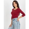 Dámska blúzka basic bordová RV-BZ-4690.25 (Farba Bordová, Veľkosť XL)
