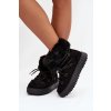 snehule s kožušinou a šnurovaním čierne sarivie / 24BT26-7406 BLACK (Veľkosť 38)