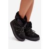 snehule s kožušinou a šnurovaním čierne sarivie / 24BT26-7406 BLACK (Veľkosť 38)