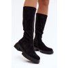 Dámske čižmy z eco semišu čierne oceana / 5828-1 BLACK (Veľkosť 40)