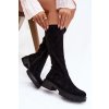 Dámske čižmy z eco semišu čierne oceana / 5828-1 BLACK (Veľkosť 40)