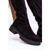 Dámske čižmy z eco semišu čierne oceana / 5828-1 BLACK (Veľkosť 40)