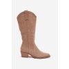 čižmy kovbojky Dámske khaki jazelle / 5868 KHAKI (Veľkosť 36)