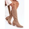 čižmy kovbojky Dámske khaki jazelle / 5868 KHAKI (Veľkosť 36)