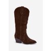 Kožené semišové čižmy Dievčenské Zateplené čokoládovo hnedé urselle / 6396 BROWN (Veľkosť 36)
