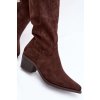 čižmy kovbojky Dámske čokoládovo hnedé jazelle / 5868 BROWN (Veľkosť 39)