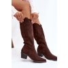 čižmy kovbojky Dámske čokoládovo hnedé jazelle / 5868 BROWN (Veľkosť 36)