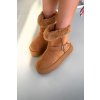Dámske snehule na platforme s remienkom a kožušinou camel jesella / C877 CAMEL (Veľkosť 36)