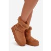 Dámske snehule na platforme s remienkom a kožušinou camel jesella / C877 CAMEL (Veľkosť 36)