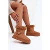Dámske snehule na platforme s remienkom a kožušinou camel jesella / C877 CAMEL (Veľkosť 36)