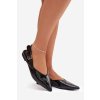 Lakované baleríny s remienkom čierne rinalle / 9732 BLACK (Veľkosť 36)