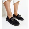 Čierne semišové mokasíny so Zemzem krištálmi ABO-1572 BLACK 38 - GM (Veľkosť 39)