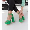 Zelené sandále na vysokom podpätku Sille 5623 GREEN 38 - GM (Veľkosť 38)