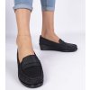 Čierne dámske mokasíny na klinovom podpätku Zorani QQ-8 BLACK 38 - GM (Veľkosť 39)