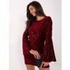 Dámske bordove šaty elegantné kód produktu IT-SK-20030.21P (Farba Bordová, Veľkosť ONE SIZE)